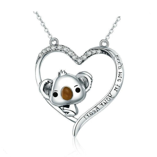 925 Sterling Silver Koala Pendant Necklace For Women