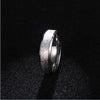 Stainless Steel Simple Fashion Ring for Women with Silver Color Grain Scrub Sparkle Inlay Design