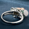 Rhodium Plated Austrian Crystal Frog with Pearl Design Ring