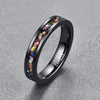 4mm Beautiful Stained Glass Pattern Inlay with Black Tungsten Carbide Wedding Ring - Innovato Store