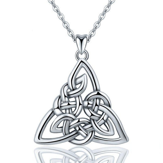 925 Sterling Silver Celtics Knot Triquetra Pendant Necklace