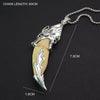 Silver Plated Wolf Tooth Pendant Tribal Design