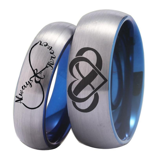 Infinity Heart Tungsten Wedding Rings for Love Couples Engagement - Innovato Store