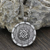 Men’s Slavic Warrior's Shield Pagan Solar Pendant Necklace