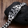 Stainless Steel Punk Rock Masonic Charm Bracelet