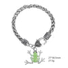 Light Green Crystal Frog Dangling Bracelet for Women