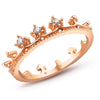 Elegant Crown Ring Gold Plated and Big Shiny Round Zircons for Ladies - Innovato Store