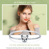 925 Sterling Silver Bulldog Charm Bracelet for Girls