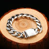 Polished Twisted Curb Chain Link 925 Sterling Silver Vintage Bracelet
