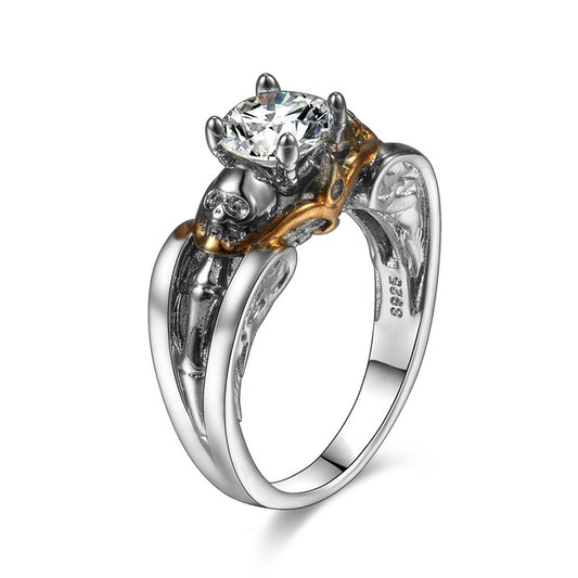 Skull Cubic Zirconia Engagement Fashion Ring