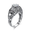 Silver Skull Cubic Zirconia Punk Style Engagement Ring