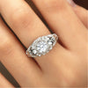 Silver Skull Cubic Zirconia Punk Style Engagement Ring