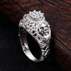 Silver Skull Cubic Zirconia Punk Style Engagement Ring