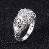 Silver Skull Cubic Zirconia Punk Style Engagement Ring