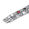 Silver Plated Purple Flower Magnetic Bracelet