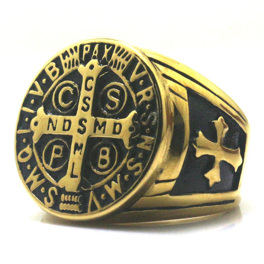 Dual Plated Stainless Steel Men’s Catholicism Wedding Band - Innovato Store