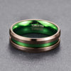 Go Green Color Tungsten Carbide with Copper Color Coated Brushed Matte Surface Wedding Ring - Innovato Store