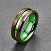 Go Green Color Tungsten Carbide with Copper Color Coated Brushed Matte Surface Wedding Ring - Innovato Store