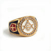 Gold Plated Red Cross Stainless Steel Masonic Knights Templar Signet Ring for Men - Innovato Store