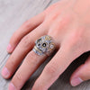925 Sterling Silver and Gold Vintage Skull Ring for Men and Women