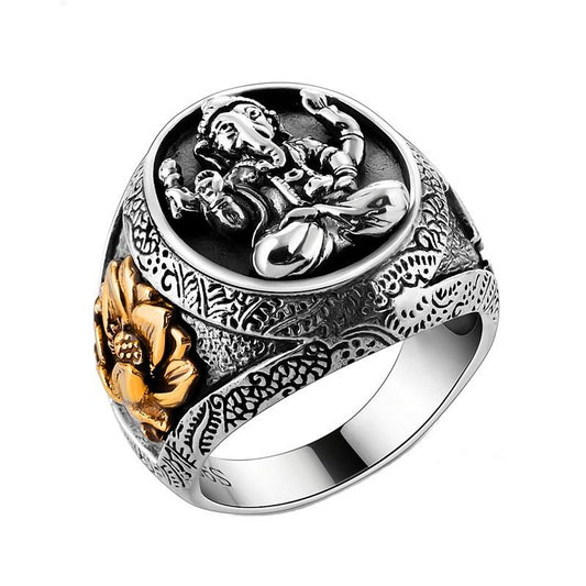 925 Sterling Silver Ganesha God Elephant Ring - Innovato Store