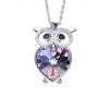 Blue Crystals Owl Pendant Necklace Women’s Jewelry