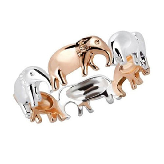 Gold and Silver Plated Elephant Ring Women’s Jewelry