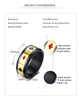 Black Spinner Tungsten Carbide with Beveled Edges and Rectangular Poker Card Shape Gold Plated Ring - Innovato Store