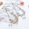Pearl Chain Fashion Necklace & Earrings Jewelry Set