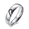 Stainless Steel Rings with Half a Heart Shape for Him and Her