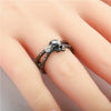 Skull and Skeleton Hand Cubic Zirconia Biker Ring