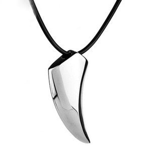 Sterling Silver Wolf Tooth Pendant Necklace for Men