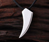 Sterling Silver Wolf Tooth Pendant Necklace for Men