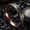 4mm Rose Color Tungsten Metal with Opal Inlay Wedding Rings - Innovato Store