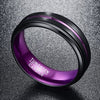 Galvanized Purple Color coated Tungsten Carbide with Black Brushed Matte Wedding Rings - Innovato Store