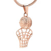 Golden Basketball Hoop Cremation Ash Urn Pendant Memorial Necklace