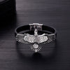 Leather Stainless Steel Eagle Bracelet for Men