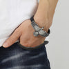 Leather Stainless Steel Eagle Bracelet for Men