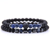 6mm Natural Stone Beads, Hematite Beads, & Cubic Zirconia Ball Beaded Bracelet