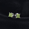 925 Sterling Silver Natural Peridot Sterling Silver Stud Earrings - Innovato Store