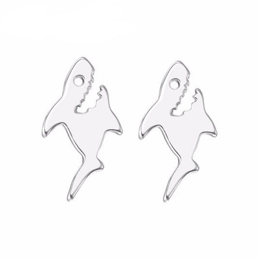 Vintage Small Shark Stud Earrings for Men