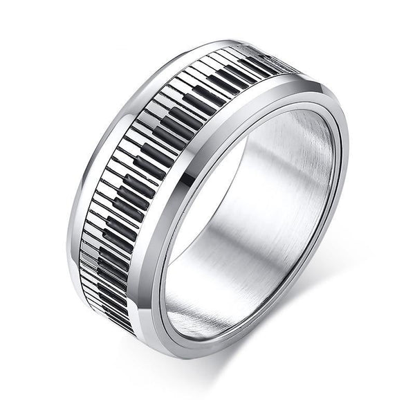 Spinning Piano Classic Stainless Steel Ring for Men