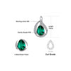 925 Sterling Silver Green Water Drop Created Emerald Earrings - Innovato Store