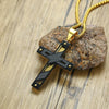 Lord's Prayer Double Layer Cross Pendant Necklace