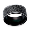 10mm Black and Silver Tone Stainless Steel Men’s Patron Saint Viking Wedding Band - Innovato Store