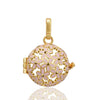 Light Pink Floral Design Essential Oil Diffuser Ball Shape Locket Necklace