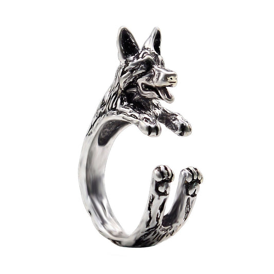 Adjustable German Shepherd Rings for Men and Women