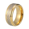 Polished Gold Coated Tungsten Carbide with Laser Engraved Knot Pattern Wedding Ring