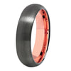 Brushed Matte Silver & Rose Gold Dome Shaped Tungsten Carbide Wedding Band 8,6,4mm