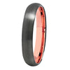 Brushed Matte Silver & Rose Gold Dome Shaped Tungsten Carbide Wedding Band 8,6,4mm